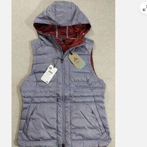 prAna Pyx Down Vest Moonstone Womens Small Hooded Puffer W13190851 NWT